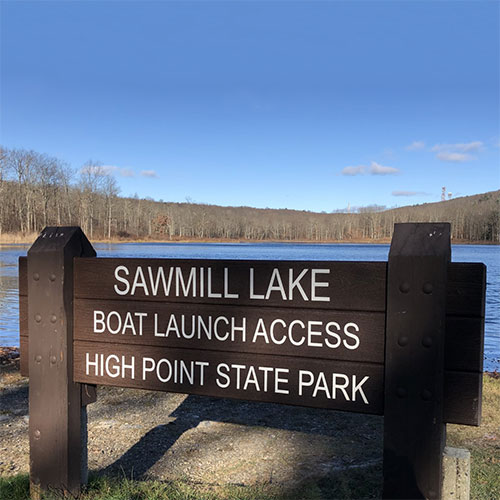 sawmill lake sign