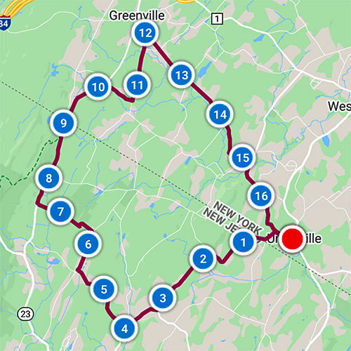 map of the Minisink ride